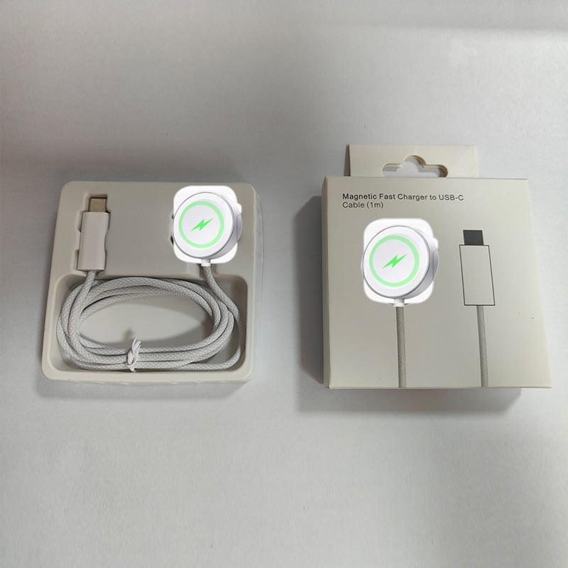 Bežični punjač za Apple Watch s magnetskim punjenjem, S10, PD protokol, 0.5A, 2.5W, pleteni kabel