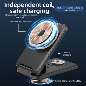 Bezdrôtová nabíjačka 3 v 1 s MagSafe magnetickým nabíjaním, prenosný skladací stojan, QC3.0 rýchle nabíjanie, max. výstup 15W