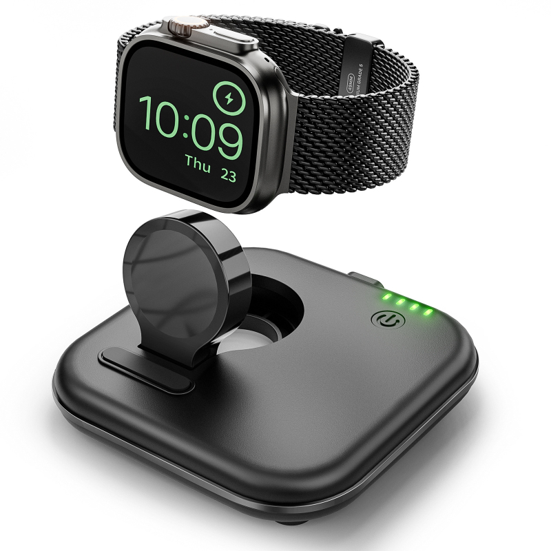 Bază de încărcare pliabilă pentru Apple Watch - Universal, 2000mAh, 5V 0.6A, certificat FCC, pentru toate seriile Apple Watch