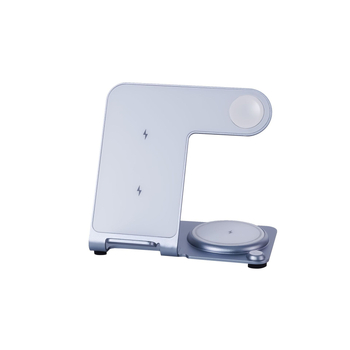 Bežični punjač 3 u 1, uspravni stolni držač, dvostruke zavojnice brzo punjenje, 15W QC3.0