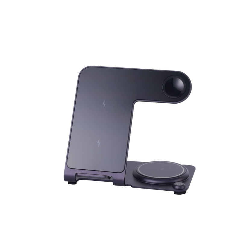 Bežični punjač 3 u 1, uspravni stolni držač, dvostruke zavojnice brzo punjenje, 15W QC3.0