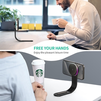 Autóba szerelhető vezeték nélküli töltő Qi2-vel, erős mágneses rögzítés, összecsukható telefon-tartó, 15W QC3.0