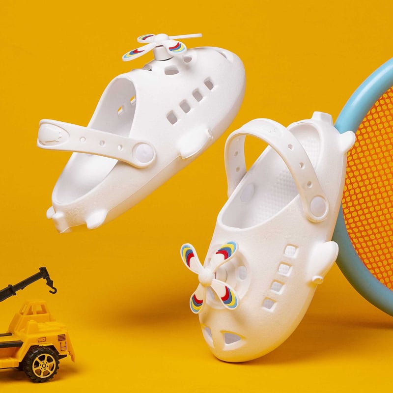 Sandale pentru copii din EVA, cu model avion, antiderapante, respirante, uscare rapidă, pentru interior și exterior