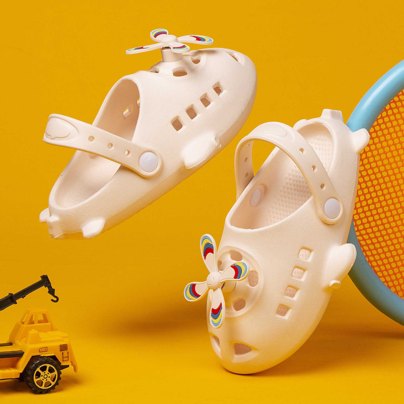 Sandale pentru copii din EVA, cu model avion, antiderapante, respirante, uscare rapidă, pentru interior și exterior