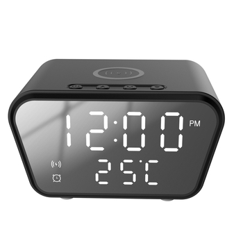Ceas deșteptător cu încărcare wireless, afișaj dată și temperatură, 15W QC 3.0, 1.7A