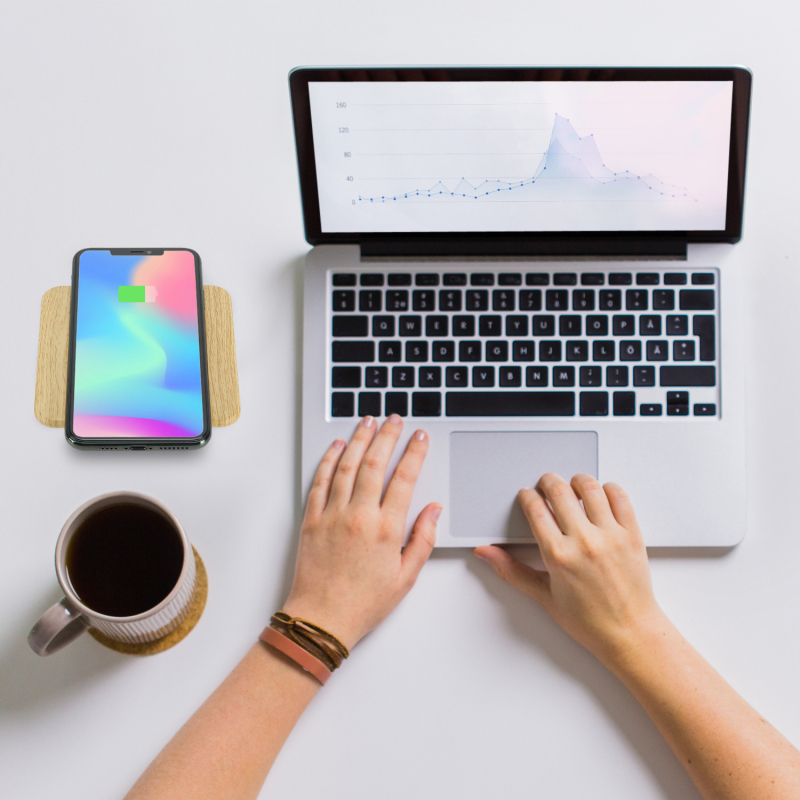 Beépített vezeték nélküli töltő modul teázóasztalhoz, 20W, kettős USB gyors töltés – 3 az 1-ben