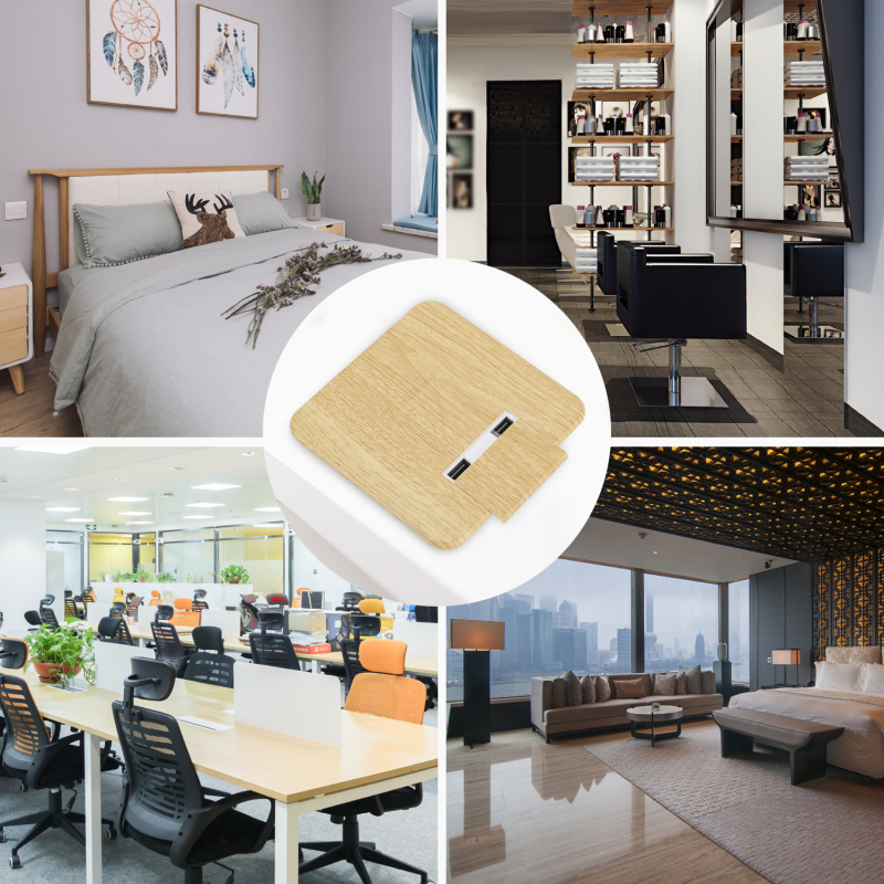 Beépített vezeték nélküli töltő modul teázóasztalhoz, 20W, kettős USB gyors töltés – 3 az 1-ben