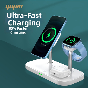 3 v 1 magnetický bezdrôtový nabíjač s 15W rýchlym nabíjaním pre iPhone, Apple Watch a AirPods
