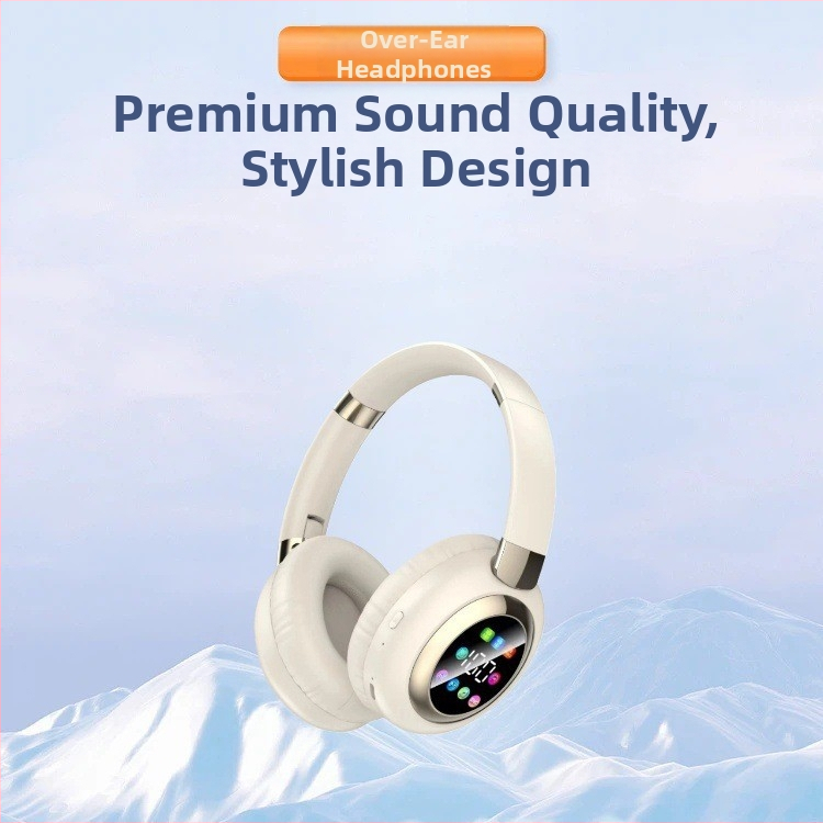 Bezdrôtový Bluetooth náhlavný set s displejom – pre kancelársku hudbu, dosah 10 m, Bluetooth 5.4, výdrž batérie viac než 8 hodín, stereo zvuk