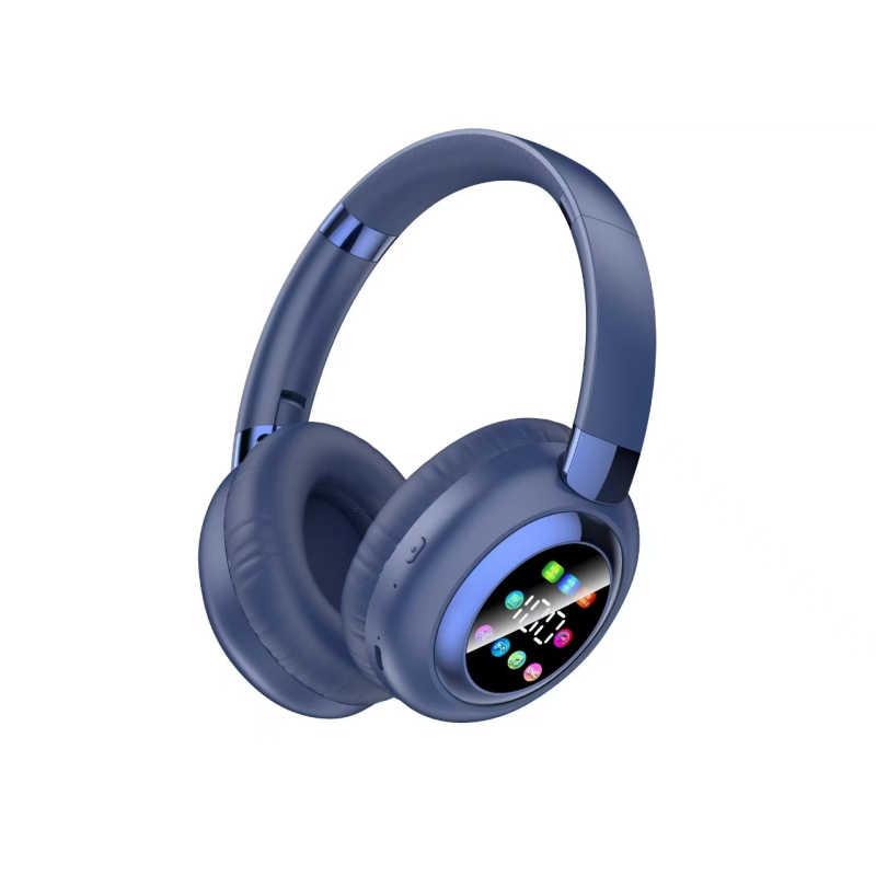 Headset Bluetooth pentru cap cu ecran – wireless pentru birou și muzică, rază de acțiune 10 m, Bluetooth 5.4, autonomie baterie peste 8 ore, sunet stereo