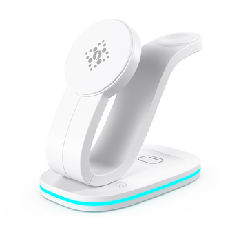 Încărcător wireless magnetic 3 în 1 pentru dispozitive Apple (iPhone, AirPods, Apple Watch) – încărcare rapidă 15W, 2A, QC3.0