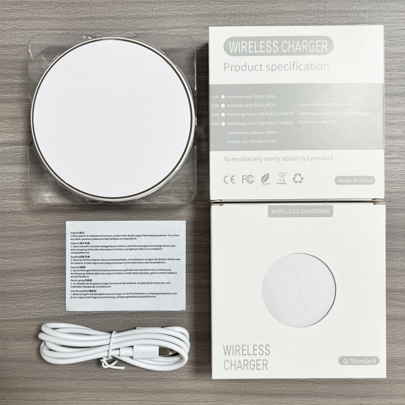 15W Qi Bežični punjač za Apple uređaje, kućište od ABS + aluminijska legura, brzo punjenje 9V/1.2A