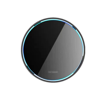 Încărcător wireless de birou circular, cu finisaj oglindă și lumină pulsantă, până la 15W, suport QC3.0/4.0 și PD 20W/35W