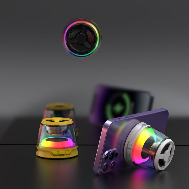 Bluetooth zvučnik s bežičnim i magnetskim punjenjem, RGB ambijentalno svjetlo za stolnu radnu površinu, Qi 15W, CE certificirano