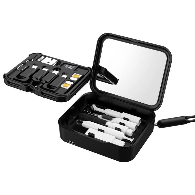 Încărcător wireless magnetic pătrat 15W cu adaptor pentru cablu de date, set 10-în-1, compatibil Apple și Android (Qi)