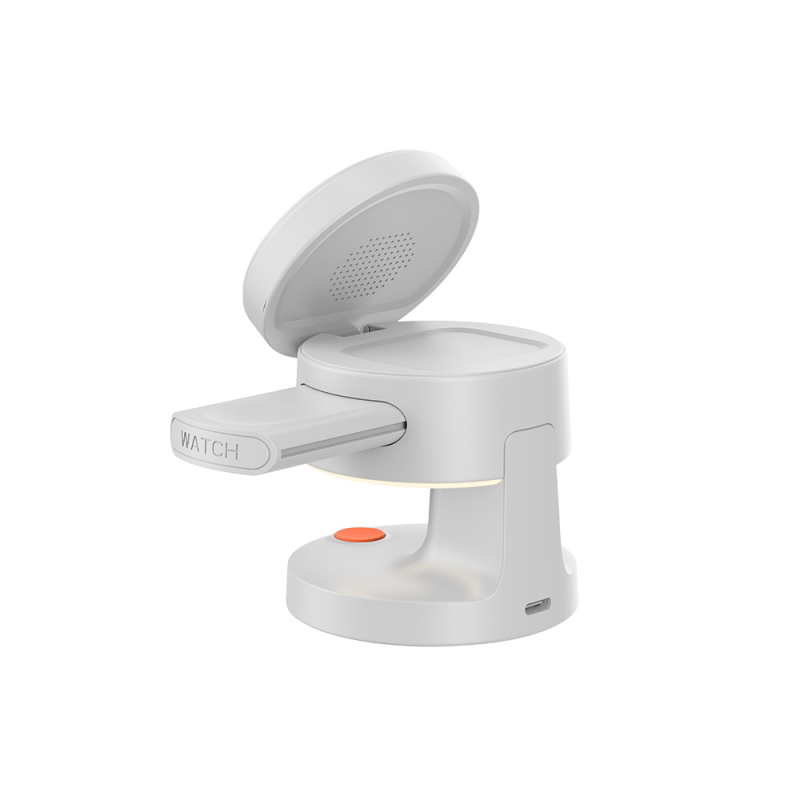 Bezdrôtová nabíjačka s nočnou lampou pre inteligentné hodinky a Bluetooth slúchadlá, Qi 3.0, výstup 15W, magnetické nabíjanie, skladací