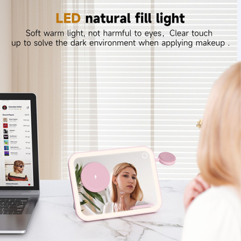 Ασύρματο φορτιστή 3 σε 1 με LED καθρέφτη μακιγιάζ και φως νύχτας — μαγνητική βάση MagSafe, φόρτιση PD, 7.5W εξόδου, αναδιπλούμενος σχεδιασμός