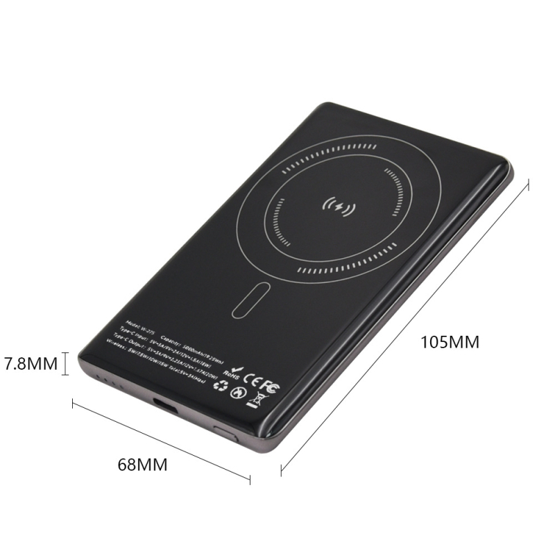 Bezdrôtová power banka 5000mAh s magnetickým MagSafe, bezdrôtové nabíjanie 15W, PD 20W rýchle nabíjanie, výstup 3A