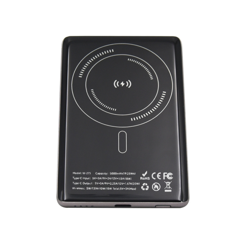 Bezdrôtová power banka 5000mAh s magnetickým MagSafe, bezdrôtové nabíjanie 15W, PD 20W rýchle nabíjanie, výstup 3A