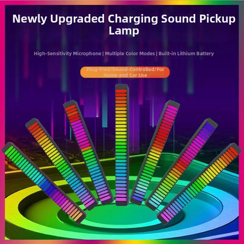 Rektangulāra RGB LED telpiskā gaisma ar balss vadību un mūzikas ritmu, USB barošana