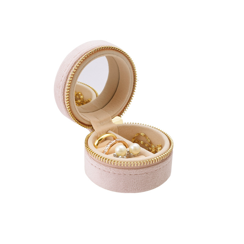 Kutija za nakit od baršuna, korejskog stila, mekana konstrukcija, jednobojni uzorak, model HNZ041