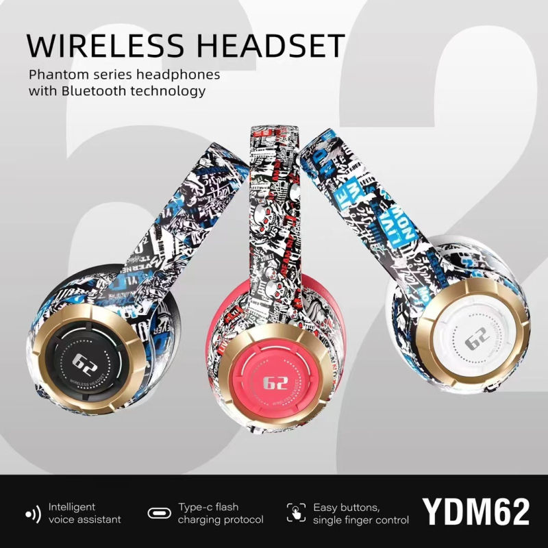 YDM62 Căști Bluetooth cu prindere pe cap, wireless, Bluetooth 5.3, rază de 10 m, baterie 4–8 h, rezistente la apă pentru uz zilnic