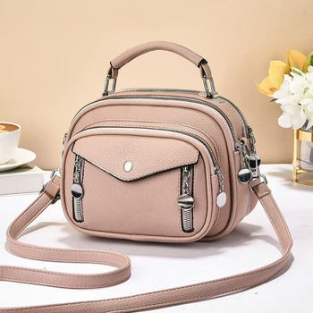Crossbody torba od PU, horizontalni kvadratni oblik, zatvaranje zipom, unutarnja džep s zipom i džep za telefon