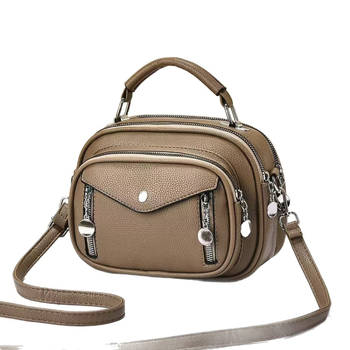 Crossbody torba od PU, horizontalni kvadratni oblik, zatvaranje zipom, unutarnja džep s zipom i džep za telefon