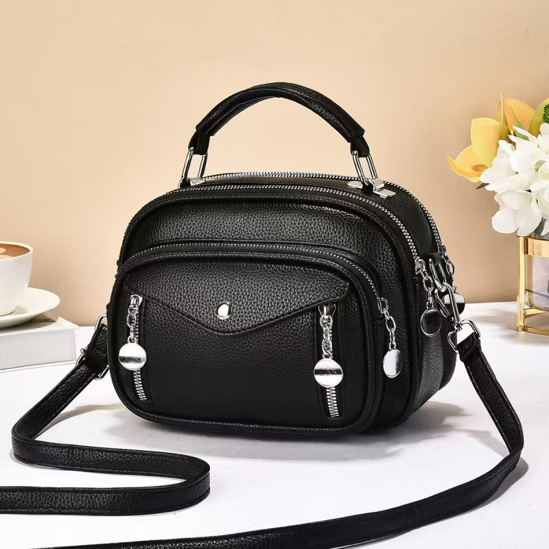 Crossbody torba od PU, horizontalni kvadratni oblik, zatvaranje zipom, unutarnja džep s zipom i džep za telefon