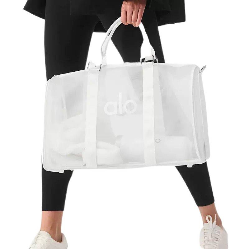 Átlátszó hálós utazótáska, 20–35L kapacitás, váll- és keresztpánttal, jóga, edzés és szabadtéri sportokhoz