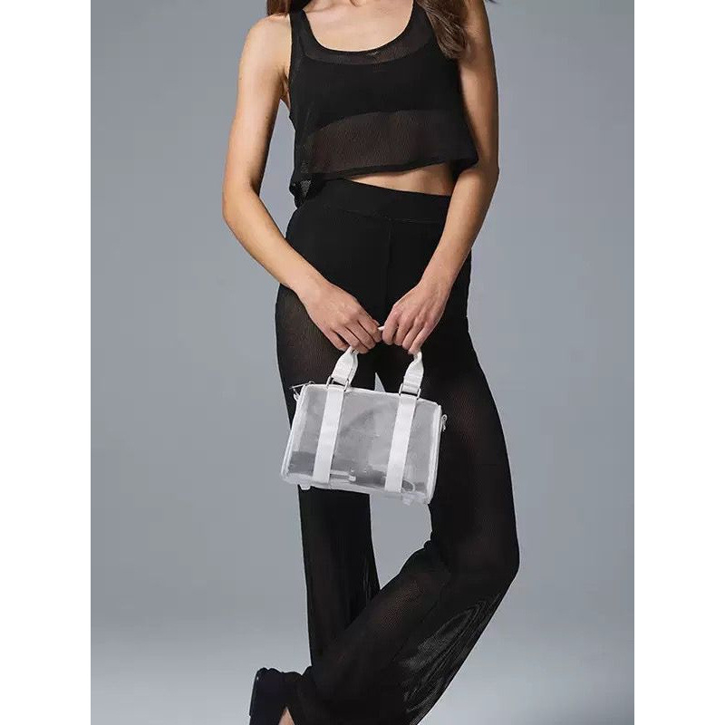 Átlátszó hálós utazótáska, 20–35L kapacitás, váll- és keresztpánttal, jóga, edzés és szabadtéri sportokhoz
