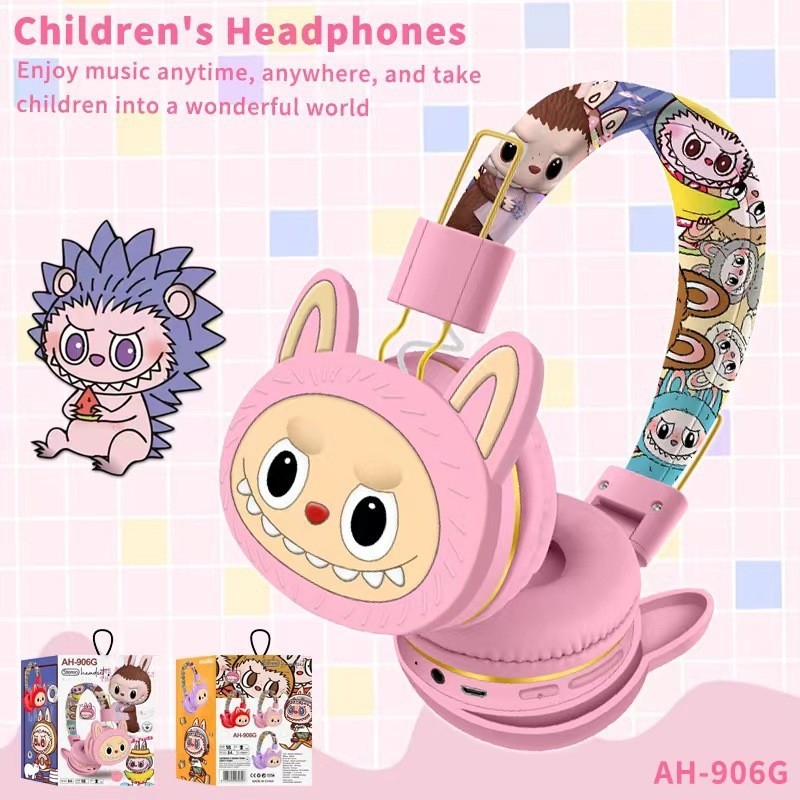 AH-906G Παιδικά Bluetooth Ακουστικά – Καρτούν σχέδιο, Αναδιπλώσιμα, τύπος με ιμάντα κεφαλής; Bluetooth 5.0, φωνητικός έλεγχος, υποστήριξη μουσικής, μπαταρία 4–8 ώρες