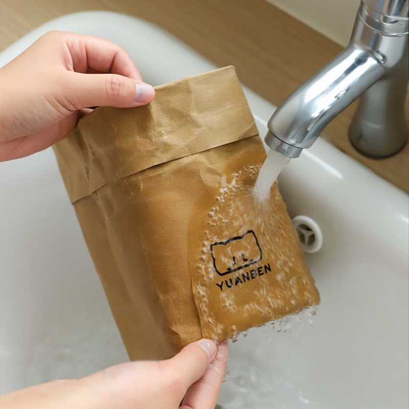 Unutarnja viseća torba za pohranu u automobilu od Kraft papira, vodootporna, s držačem za čaše i košem za smeće (Cotton Road, Kraft Paper Storage Bucket, japanski stil)