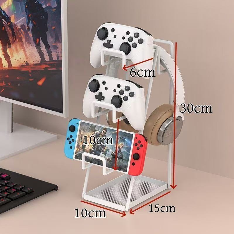 Suport metalic pentru controlere de jocuri și organizator de birou – 1 nivel, autonom, pentru dormitor