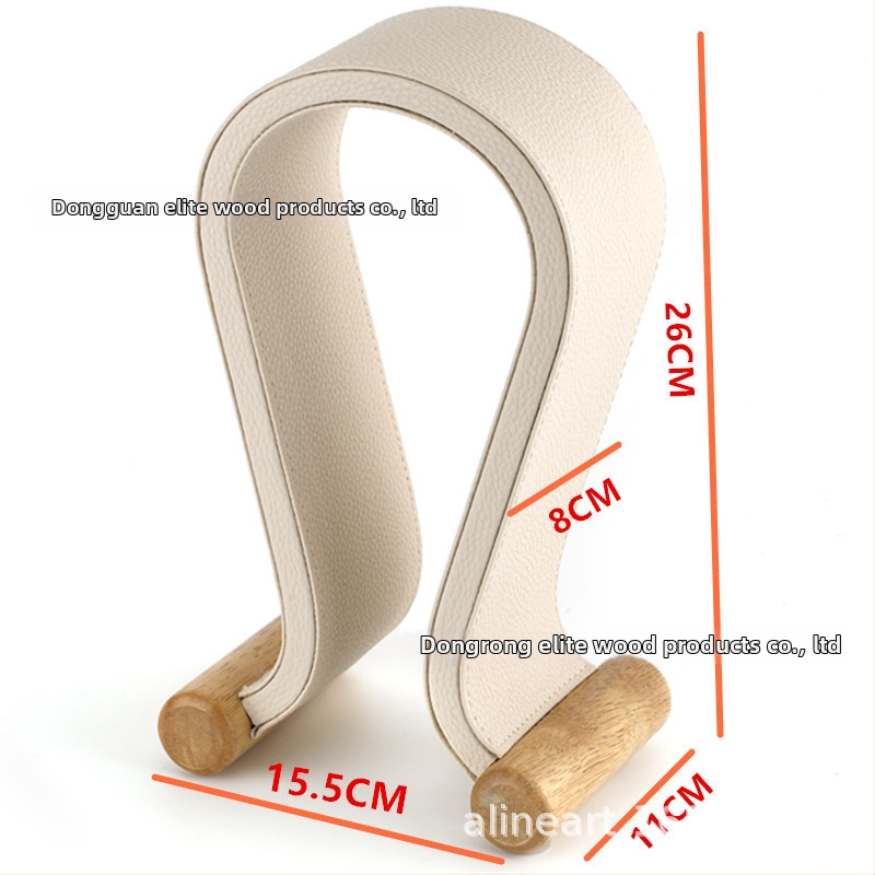 Datora galda austiņu statīvs ar PU ādas virsmu un valriekstu koka kājām, modelis 2018e01, svars 0,6 kg