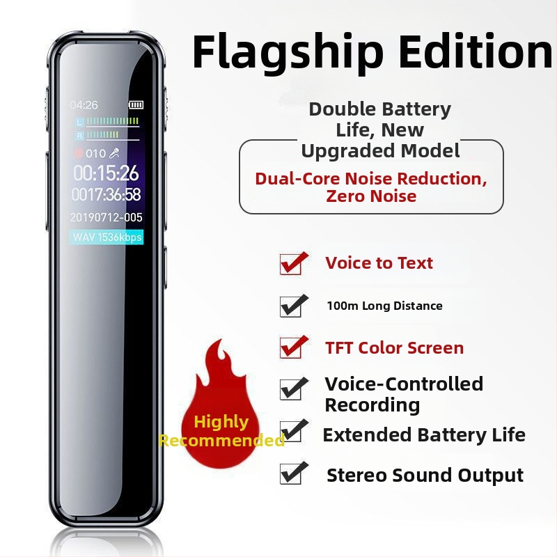 Prenosný profesionálny diktafón s HD redukciou šumu pre právnikov a stretnutia, pripravený na prepis (Bez podpory externých pamäťových kariet; Žiadne nahrávanie videa; Nie je OEM; Tlač loga nie je možná; Žiadna záruka)