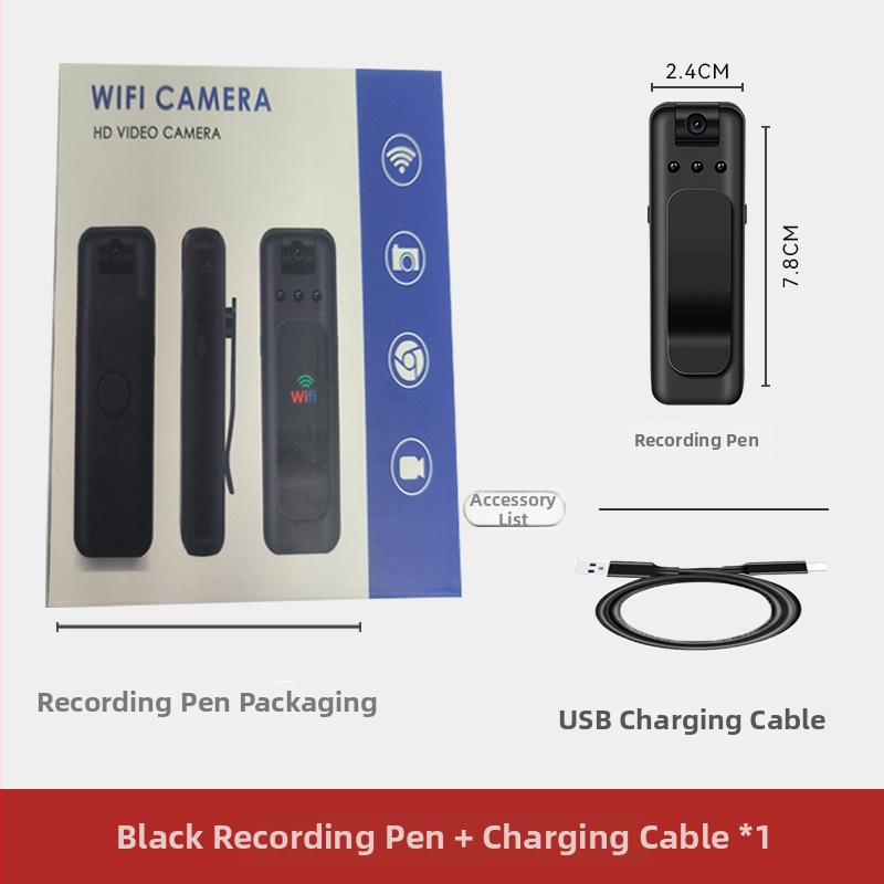 Okos HD hangrögzítő klip-onnal a hátsó rögzítéshez, USB 2.0, TF-kártya, 5.1-csatornás mikrofon, 4-6 órás felvétel, videófelvétel