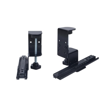 Asztali billentyűzet-támasz fúrás nélküli felszereléssel, az íróasztal alatt, csúszó sínnel és klipszekkel – modern, minimalist dizájn irodai és otthoni használatra