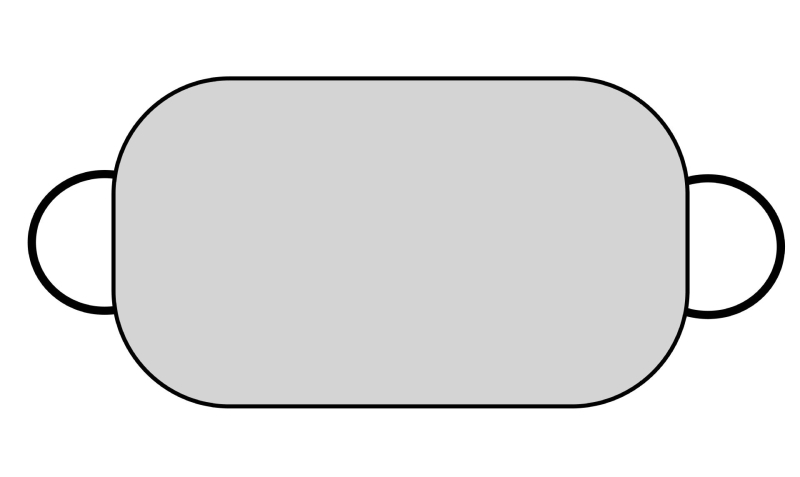 Автомобилен сенник за предното стъкло – поръчково направен, печат на лого, материал: сребърна лента, телескопично монтиране