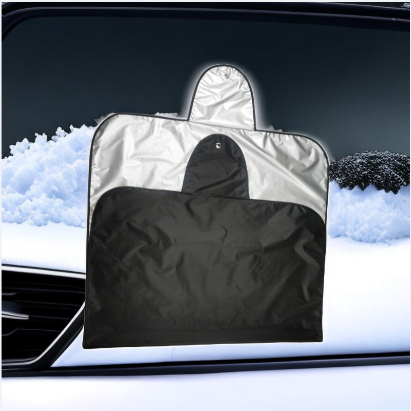 Защитно покритие за предното стъкло на автомобил против сняг и прах, вакуумно монтиране, универсално съвместимо, сребърна лента, BYD