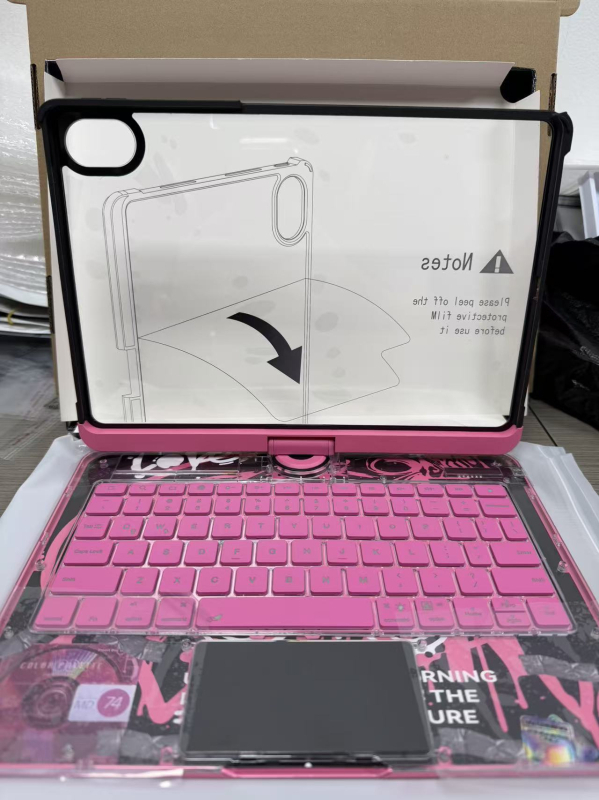 Prozirno okretno kućište za zaštitu tipkovnice s pozadinskim osvjetljenjem i stalkom za Huawei MatePad Air 12 i 11.5S