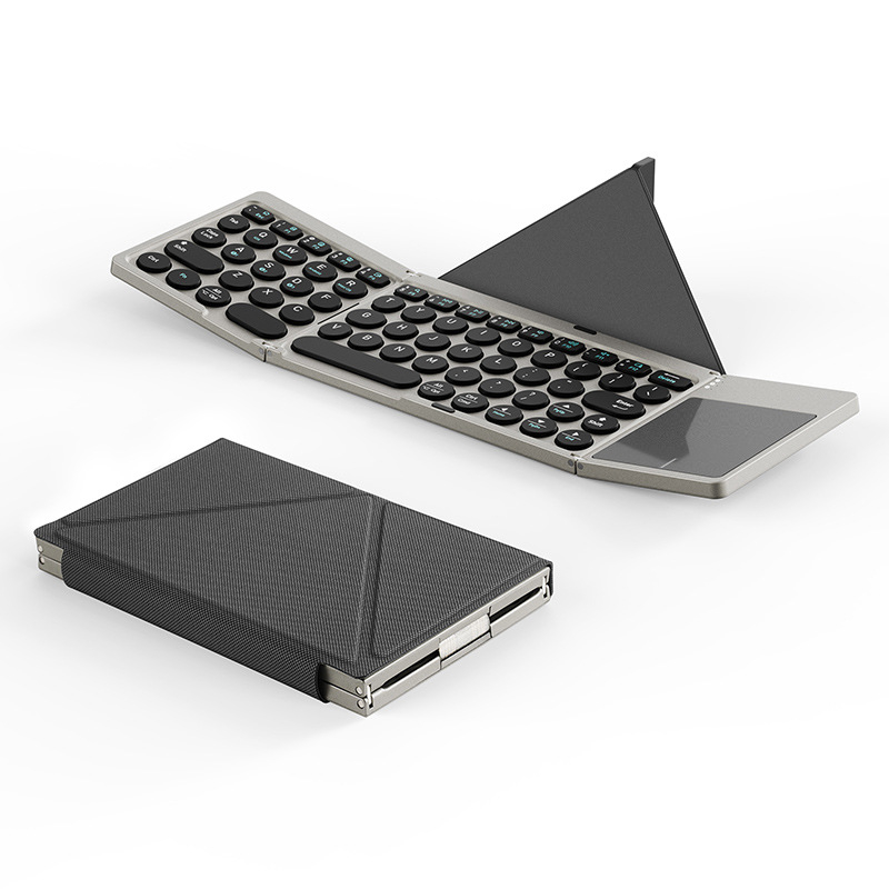 Bežična Bluetooth tipkovnica s magnetnim držačem, trodijelnim sklopivim dizajnom; univerzalna za telefone i tablete; ABS+PU; težina 0,4 kg.