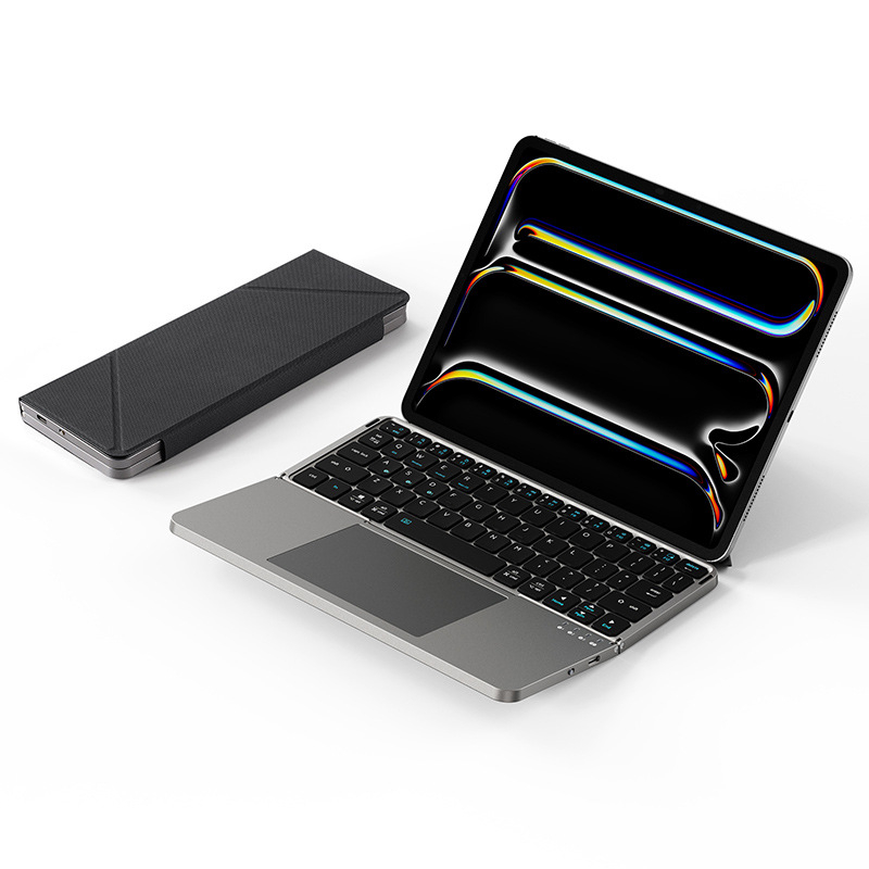 Bežična Bluetooth tipkovnica s magnetnim držačem, trodijelnim sklopivim dizajnom; univerzalna za telefone i tablete; ABS+PU; težina 0,4 kg.
