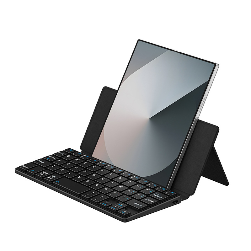Bežična Bluetooth tipkovnica s magnetnim držačem, trodijelnim sklopivim dizajnom; univerzalna za telefone i tablete; ABS+PU; težina 0,4 kg.