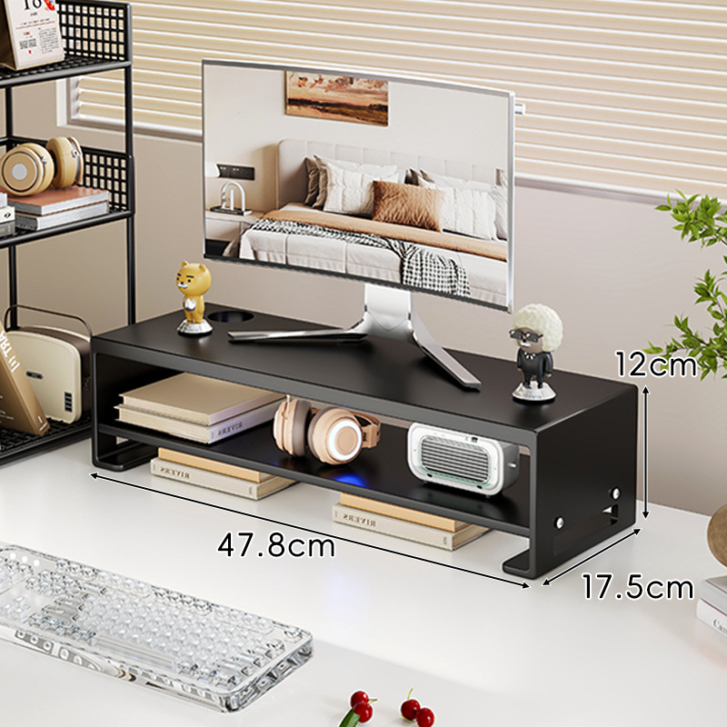Monitor držač s dizanjem i stolni rega za pohranu - karbon čelik, Qin qi, univerzalna kompatibilnost, model 2165992619792337152, stil: stolni