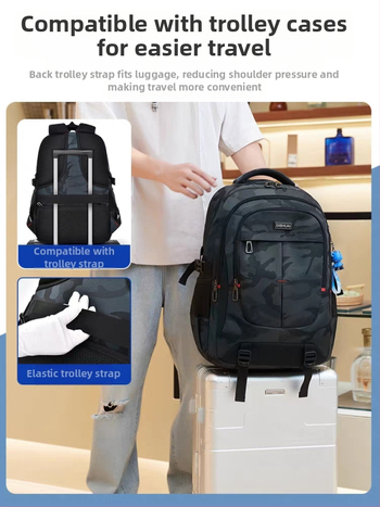 Καμουφλαρισμένο σακίδιο Oxford για αγόρια μαθητές γυμνασίου-λυκείου, αδιάβροχο, ανθεκτικό στη φθορά, προστασία της σπονδυλικής στήλης, καμπύλοι ιμάντες ώμου