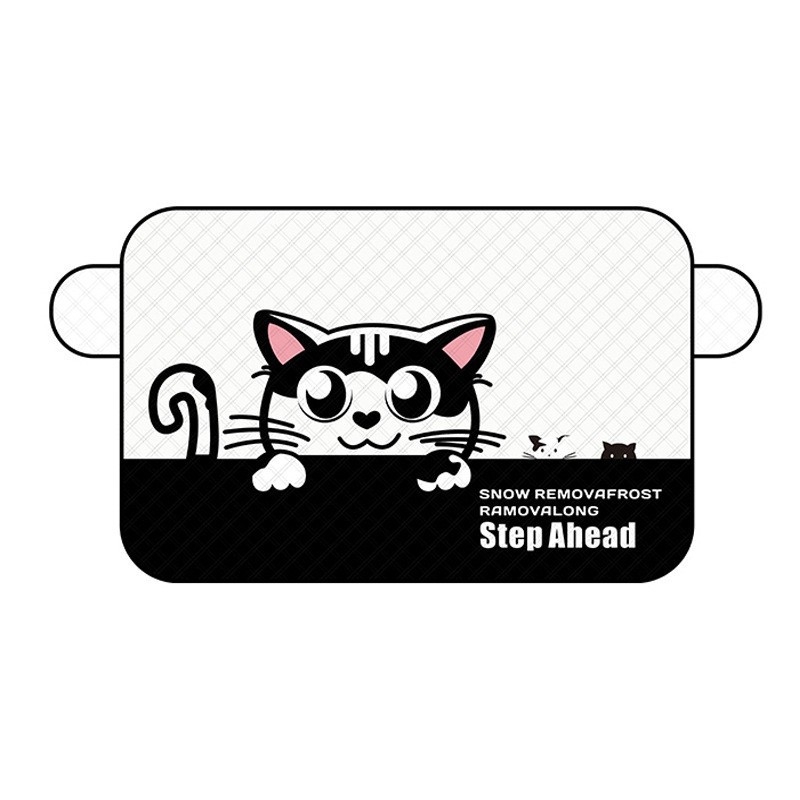 Scut de zăpadă pentru mașină din folie de aluminiu, stil cartoon îngroșat, instalare încorporată, potrivire universală