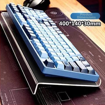 Klaviatūras pacēlāja statīvs ar galda tastatūras plauktu — caurspīdīgs akrils