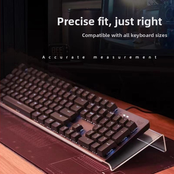 Klaviatūras pacēlāja statīvs ar galda tastatūras plauktu — caurspīdīgs akrils