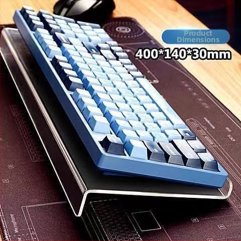 Klaviatūras pacēlāja statīvs ar galda tastatūras plauktu — caurspīdīgs akrils
